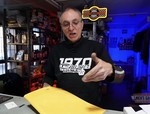 Nick from the show Nick's Garage sporting a 70 Charger Registry shirt.