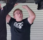Mark Worman at Graveyard Carz sporting a 70 Charger Registry shirt